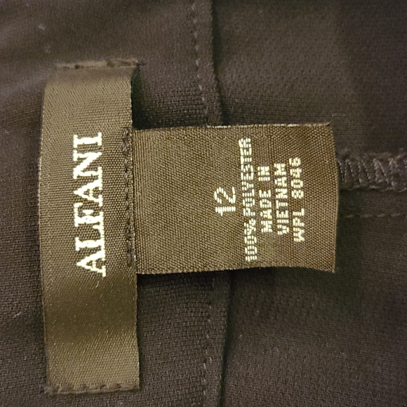 ALFANI Black Wide Leg Open Pleat CROPPED PANTS/ CULOTTES sz 12 - Picture 6 of 6